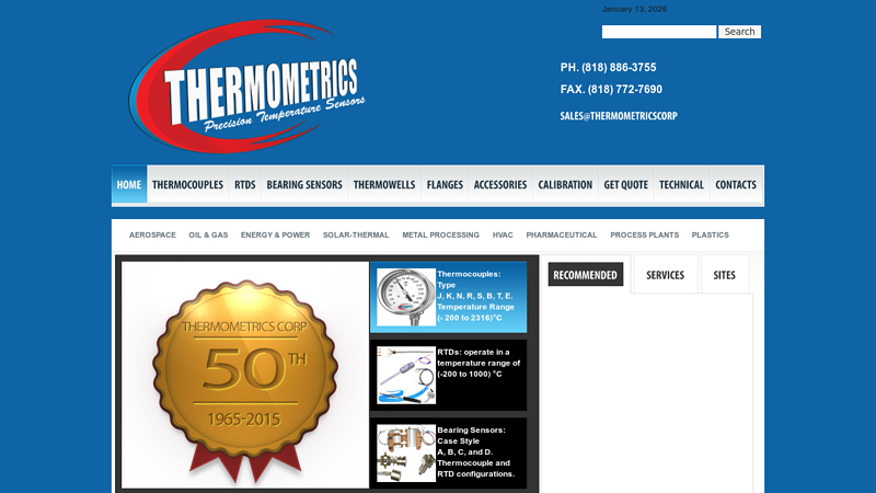 Thermocouple Type K, J, T, E, R, S, B, C, RTD Sensors & RTD ...