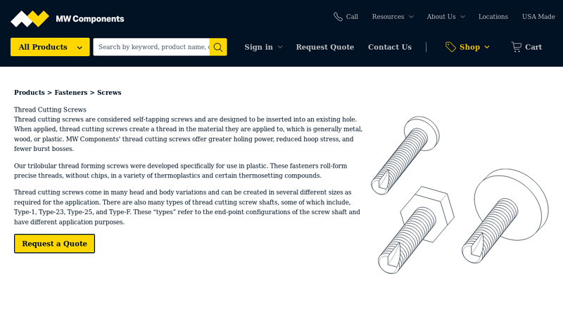 Thread Cutting Screws