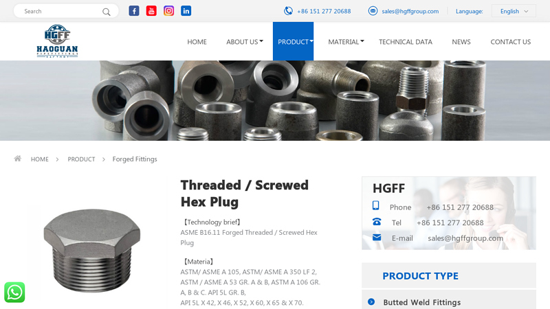 Threaded / Screwed Hex Plug