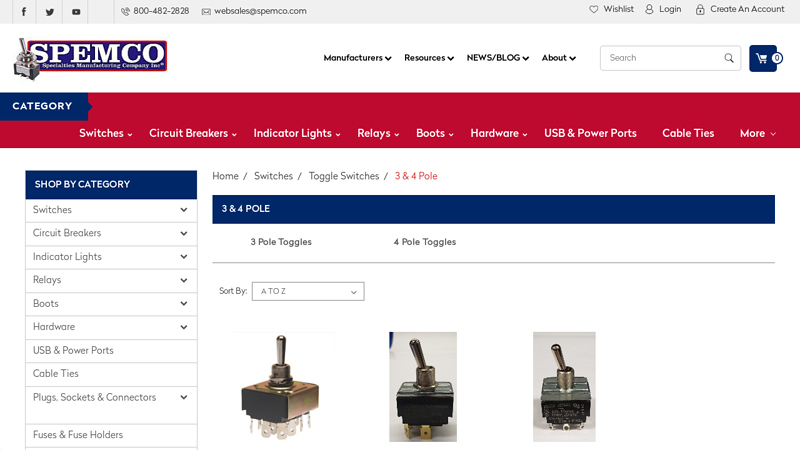 Three & Four Pole Toggle Switches