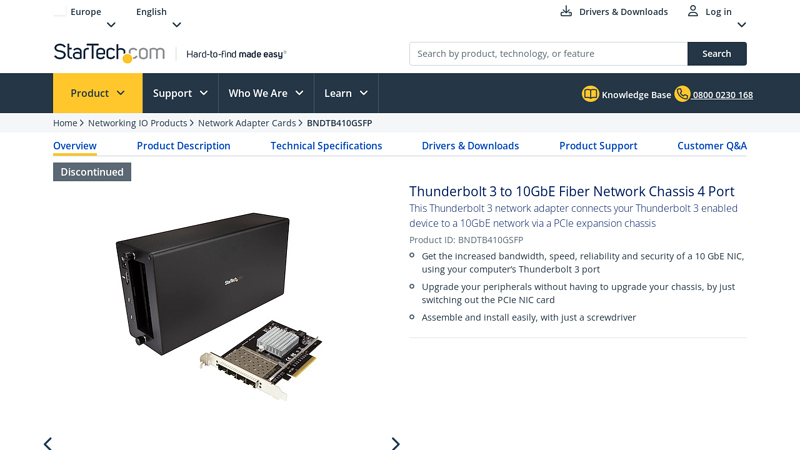 Thunderbolt 3 to 10GbE Fiber Network Chassis 4 Port