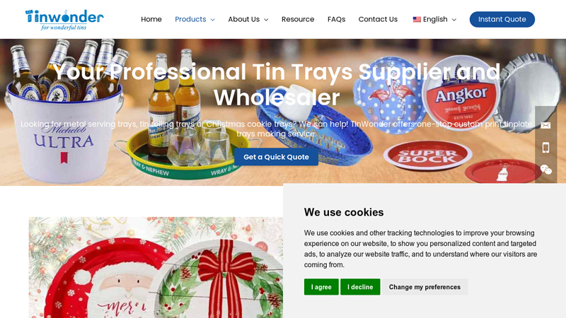 Tin Serving Trays Supplier, metal rolling trays wholesale