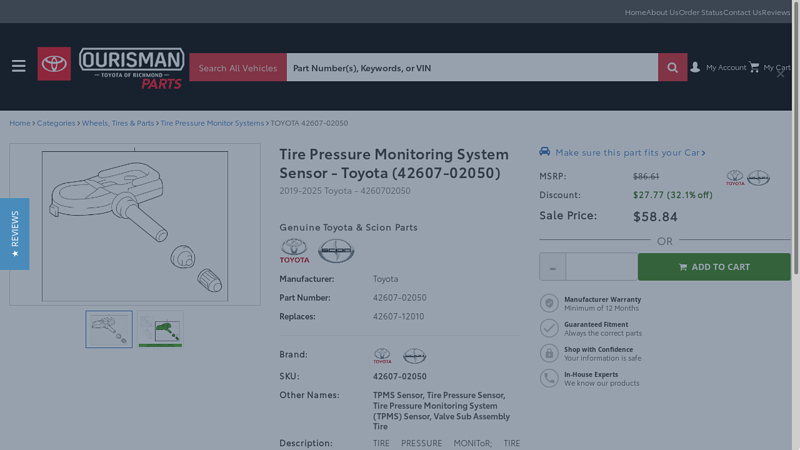 Tire Pressure Monitoring System Sensor