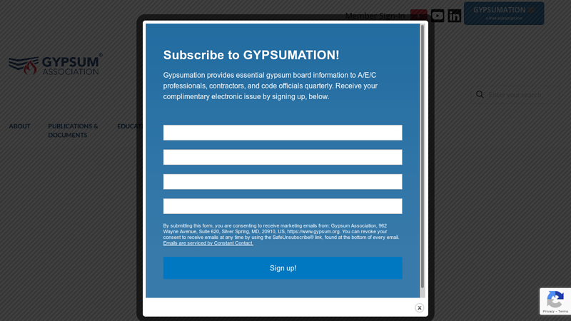 to The Gypsum Association