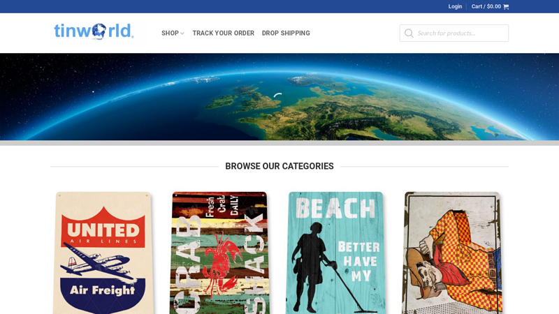 to TinWorld! Quality tin signs at competitive prices