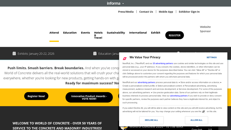 To World of Concrete