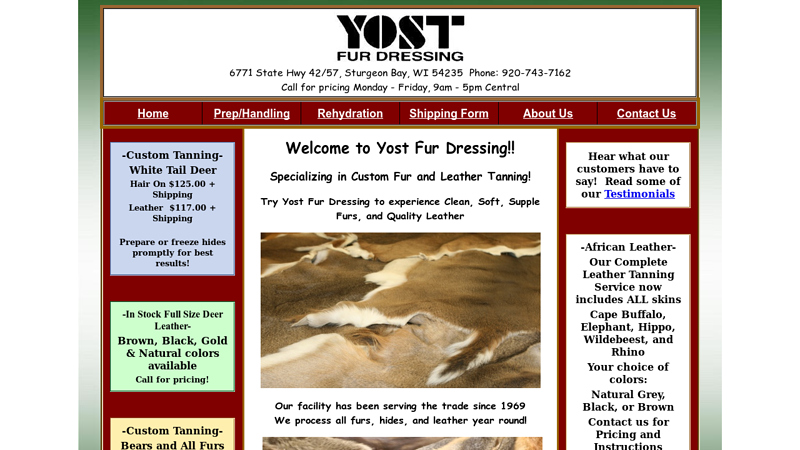 to Yost Fur Dressing!