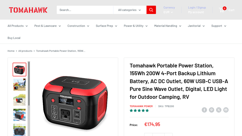 Tomahawk Portable Power Station, 155Wh 200W 4