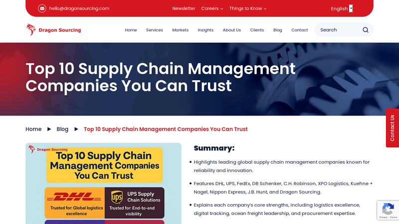 Top 10 Supply Chain Management Companies You Can Trust