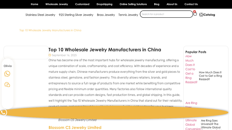 Top 10 Wholesale Jewelry Manufacturers in China