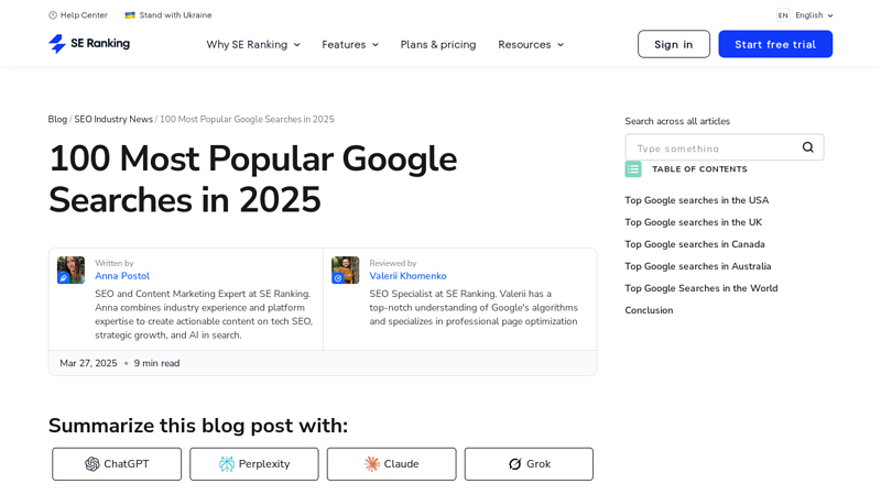 Top 100 Google Searches in 2025