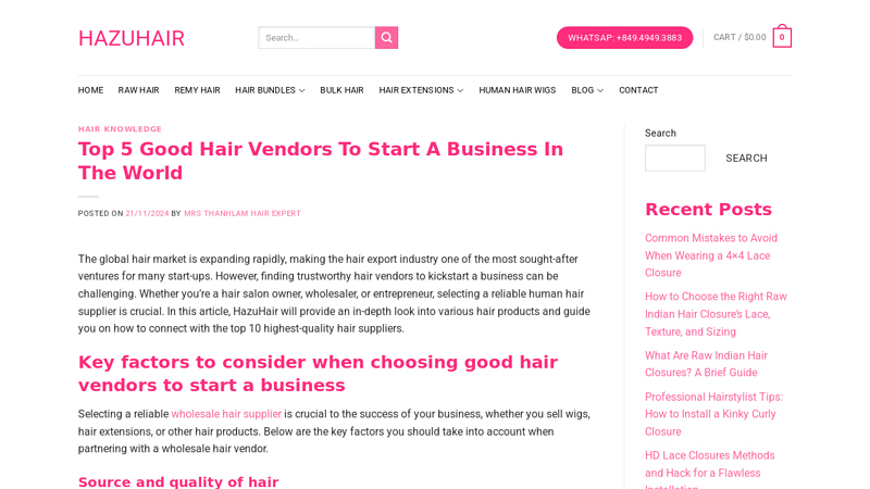 Top 5 Good Hair Vendors To Start A Business In The World