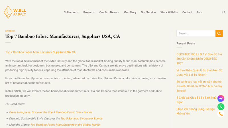 Top 7 Bamboo Fabric Manufacturers, Suppliers USA, CA