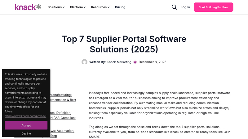 Top 7 Supplier Portal Software Solutions (2025)