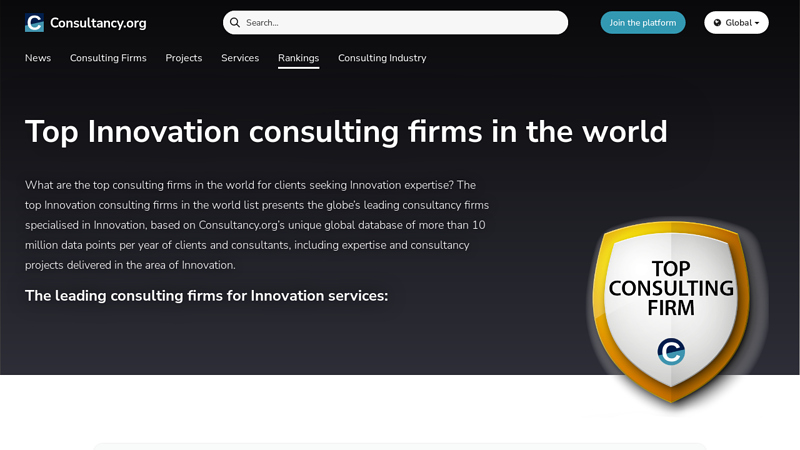 Top Innovation consulting firms in the world