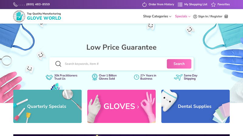 Top Quality Gloves. Same Day Shipping. No Hidden Charges.