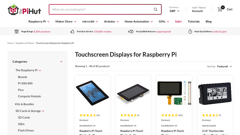 Touchscreen Displays for Raspberry Pi