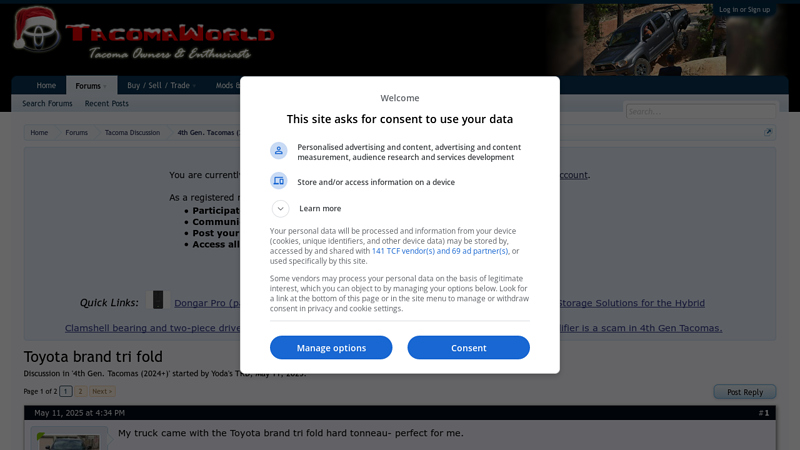 Toyota brand tri fold