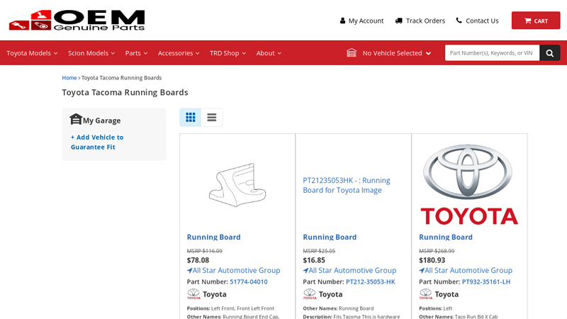 Toyota Tacoma Running Boards For Sale