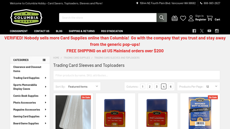 Trading Card Sleeves and Toploaders