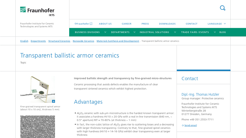 Transparent ballistic armor ceramics