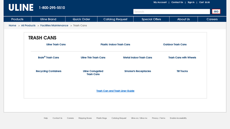 Trash Cans, Garbage Bins & Containers in Stock