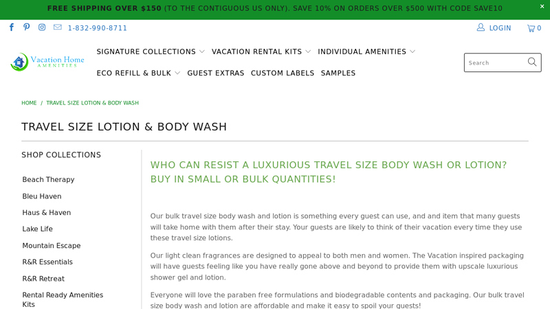 Travel Size Lotion & Body Wash