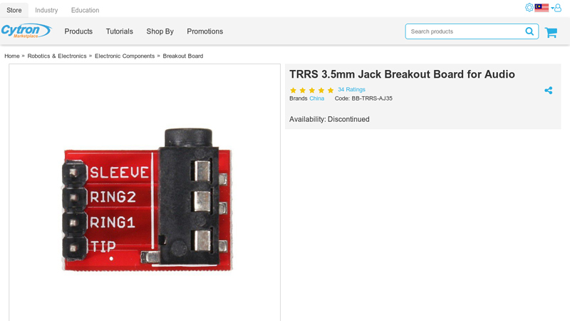 TRRS 3.5mm Jack Breakout Board for Audio
