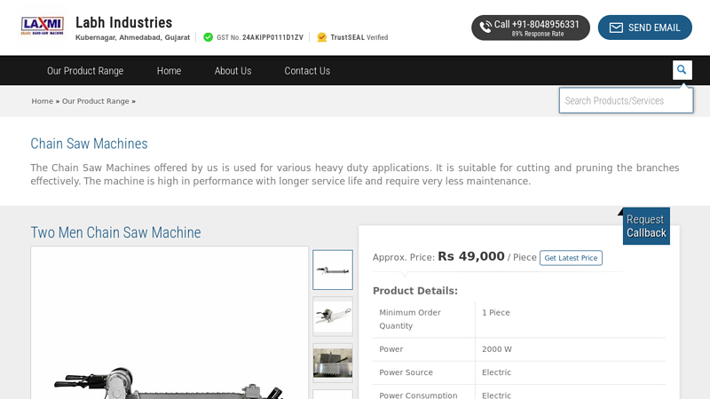 Two Men Chain Saw Machine