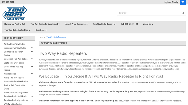 Two Way Radio Repeaters