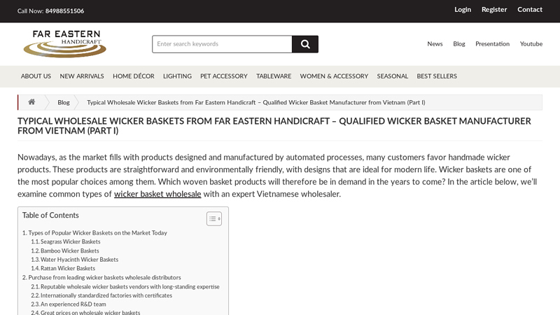 Typical Wholesale Wicker Baskets from Far Eastern Handicraft