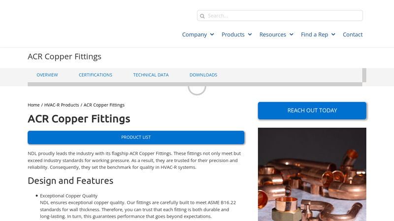 UL-Listed ACR Copper Fittings