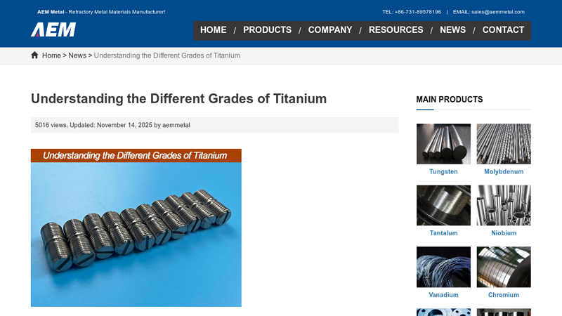 Understanding the Different Grades of Titanium