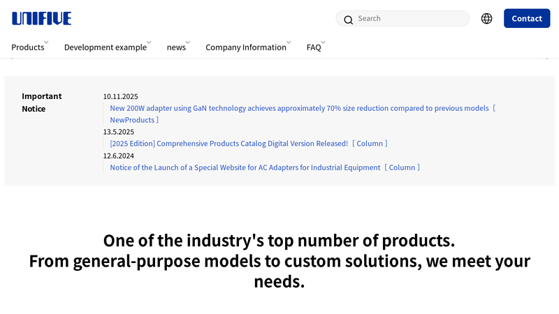 [Unifive] AC adapter & switching power supply manufacturer