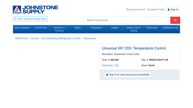 Universal XR 120V Temperature Control