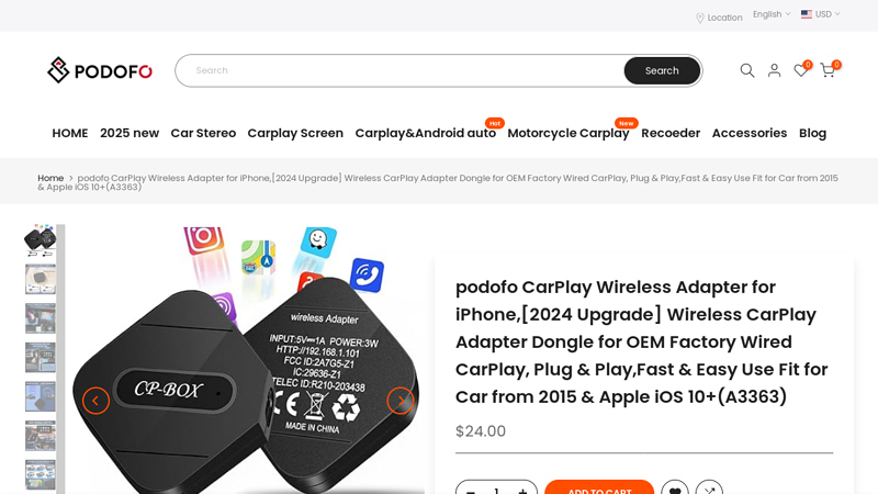 Upgrade Your Car with Podofo Wireless Apple CarPlay Adapter 2023