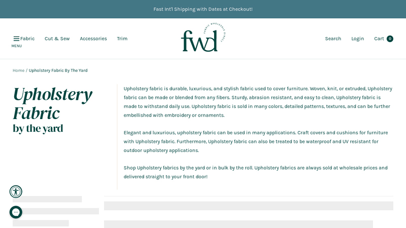 Upholstery Fabric By The Yard