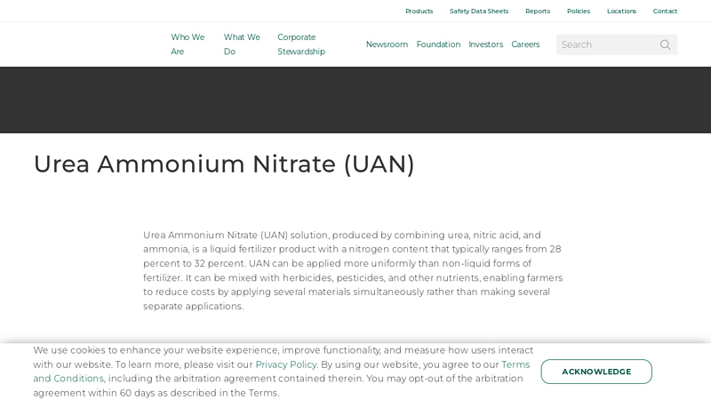 Urea Ammonium Nitrate (UAN)