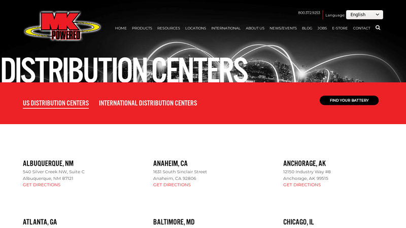 US Distribution Centers