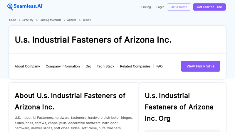 Us Industrial Fasteners of Arizona Inc.