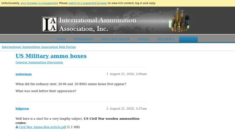 US Military ammo boxes