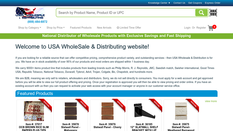 USA Wholesale & Distributing, A National Distributor of ...