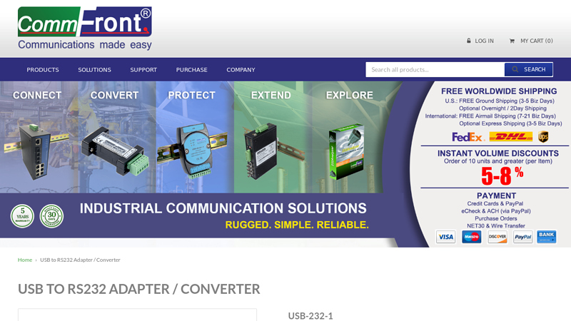 USB to RS232 Adapter / Converter