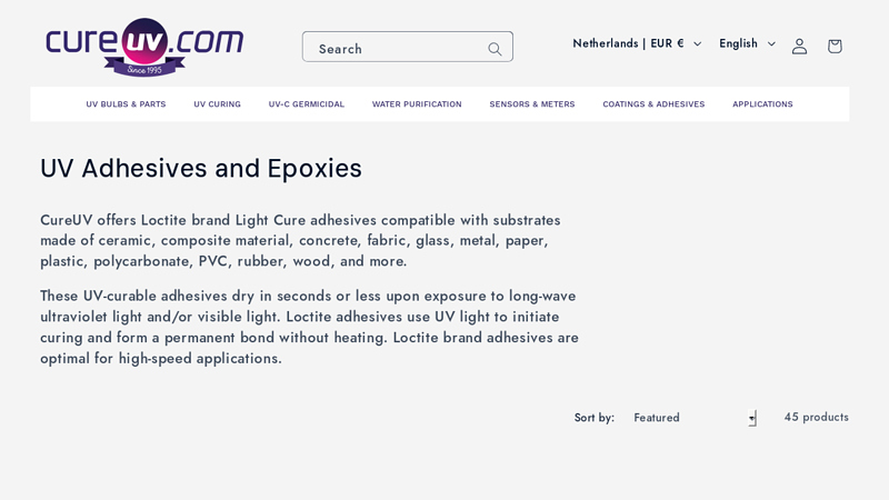 UV Adhesives and Epoxies