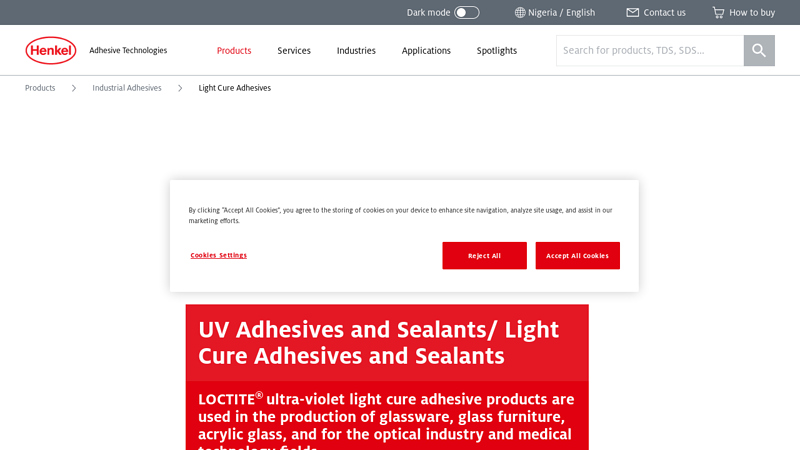 UV Adhesives and Sealants/ Light Cure Adhesives and Sealants