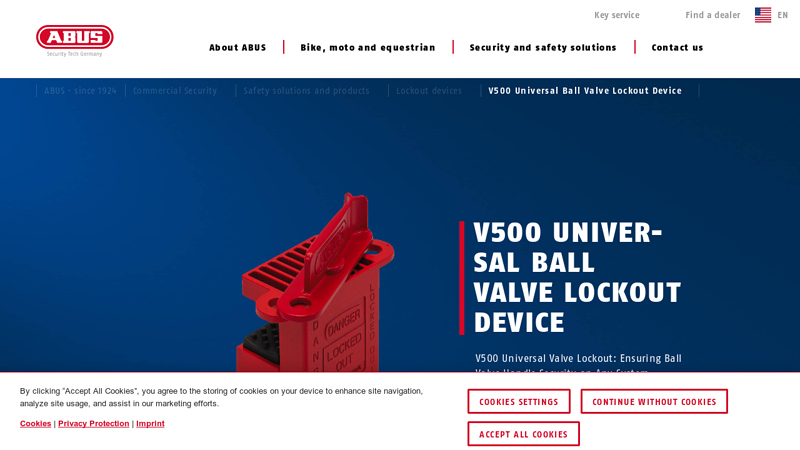 V500 Universal Ball Valve Lockout Device