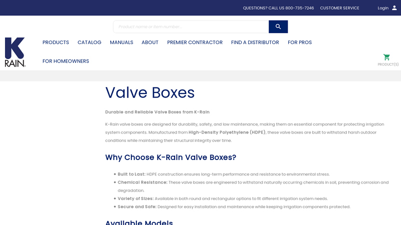 Valve Boxes for Irrigation Electric Valves