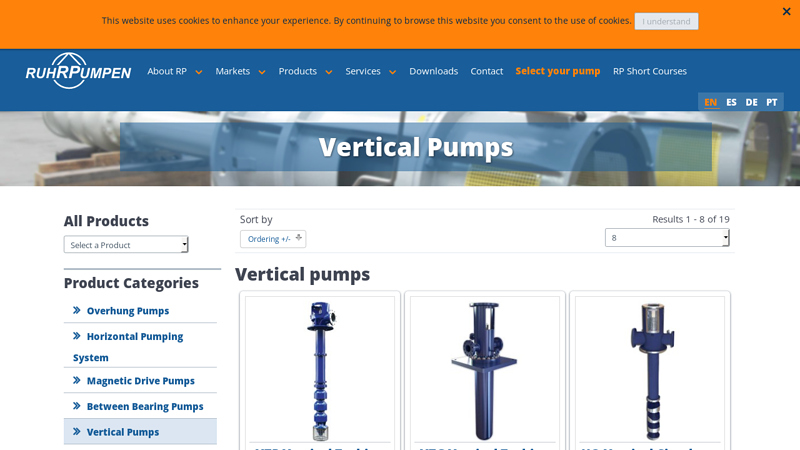 Vertical Centrifugal Pumps, Submersible, Sump, Barge, Cryogenic