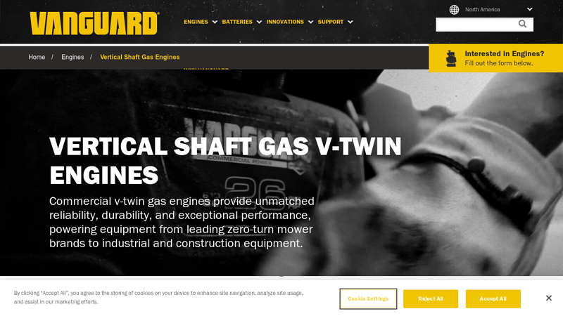 Vertical Shaft V-Twin Engines