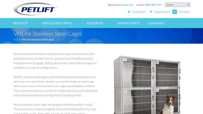 VetLine Stainless Steel Cages